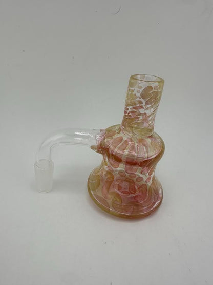 MJHoG Fumed Dry Ash Catcher handcrafted from borosilicate glass with a colorful fumed design.