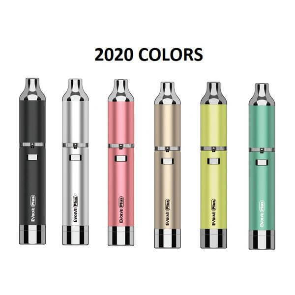 Yocan Evolve Plus Vaporizer available in six vibrant colors for 2020 including black, silver, pink, gold, and green.