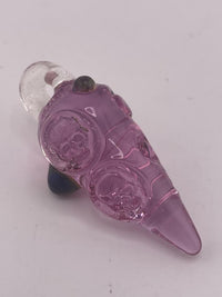 Brando Glass Pendant - Pink with Skulls