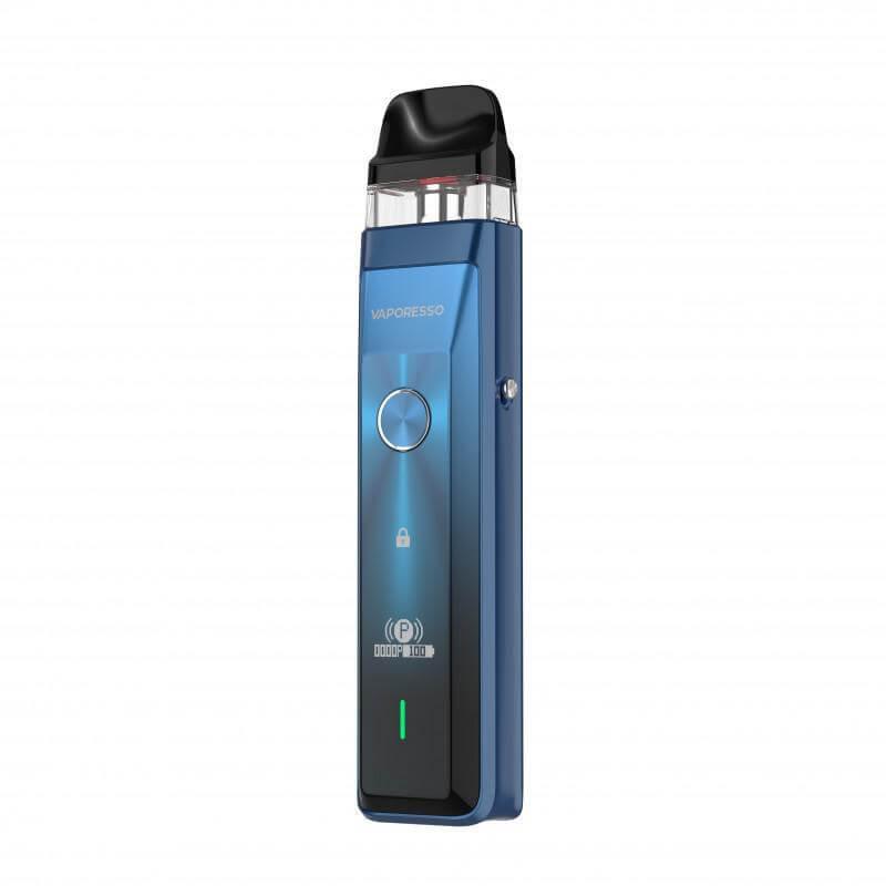 Vaporesso XROS Pro vaping device in blue with adjustable power and advanced heating technology.