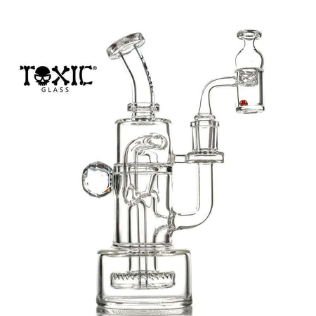 Toxic Wide Bottom Crystal Recycler Set TX74 showcasing intricate design and superior filtration for smooth dabbing.