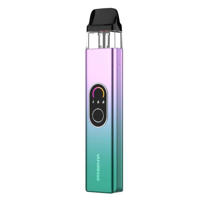 Vaporesso XROS 4 vape device in gradient design with adjustable output modes and top-fill pod.