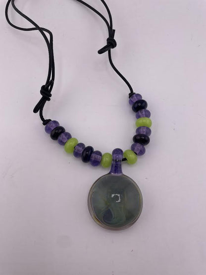 Phranq Glass Necklace - Swirl Purple Slime