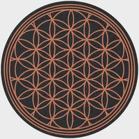 Clay Flower MoodMat featuring intricate floral design, made with sustainable LAVA RUBBER, 12 inches in diameter.