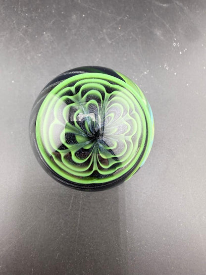 Brando Glass  Marble - UV Green Fully Line Worked Twist 1.8"