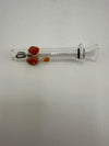 Home Blown Glass Color Accented Slider – Blunt, featuring vibrant red accents, crafted for optimal airflow and control.