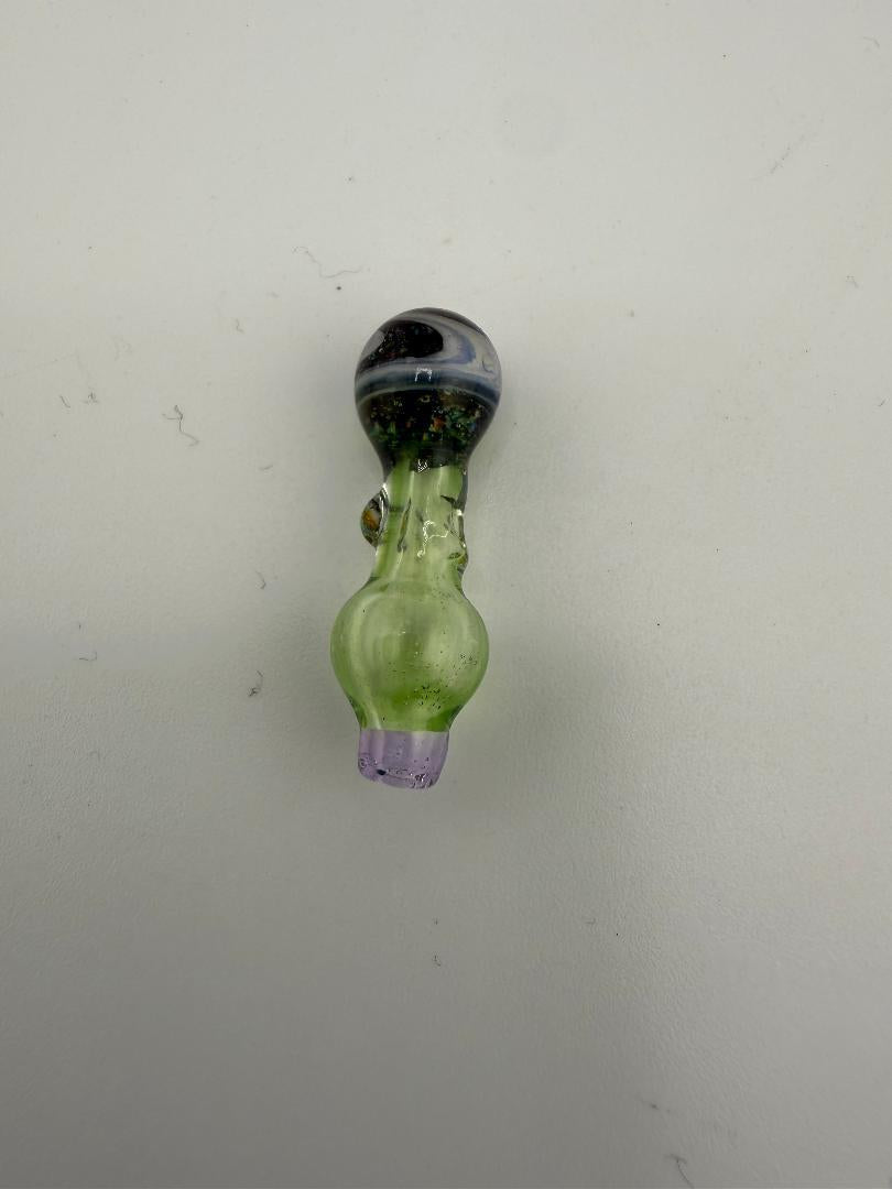 Handcrafted Paulson Pieces Puffco Proxy Joystick in green with purple accents, designed for enhanced dabbing experience.