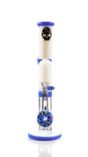 Toxic Glass 14" Double Donut Straight Shooter TX59 in blue design with unique Double Donut Perc for enhanced filtration.