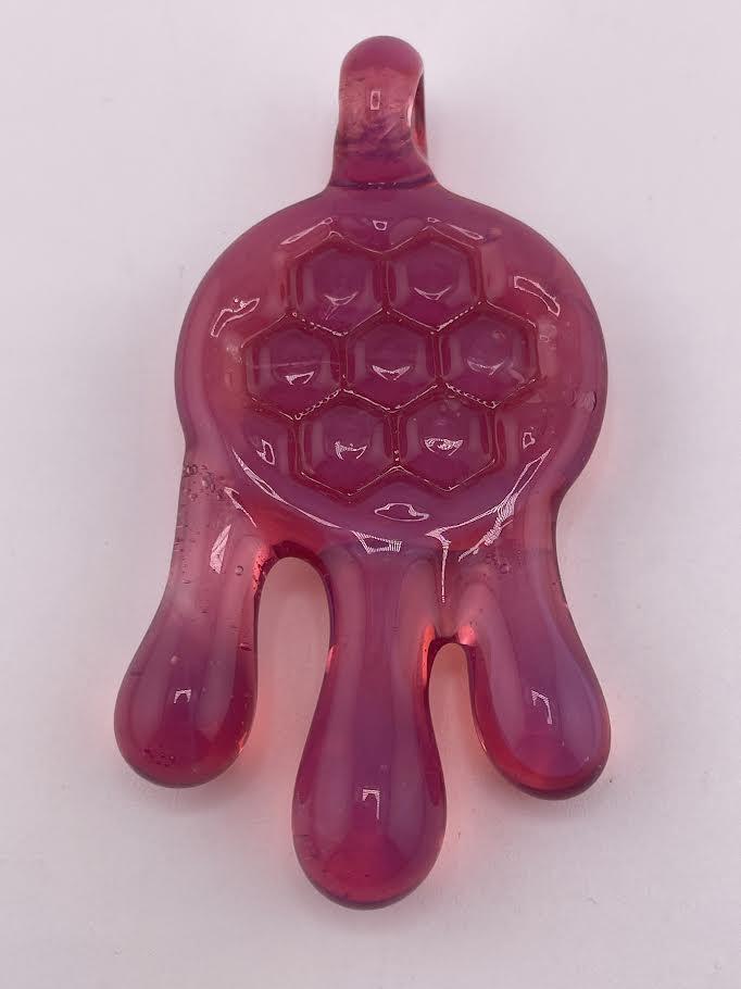 Brando Glass Pendant  Pink Honeycomb Dip