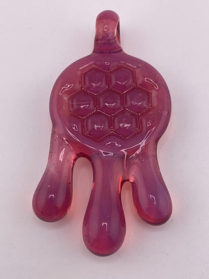 Brando Glass Pendant  Pink Honeycomb Dip