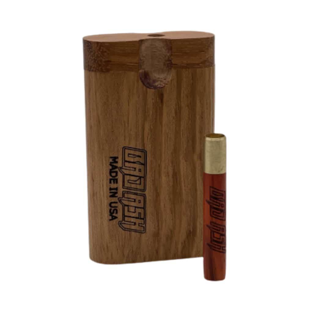Bad Ash Dugout - Small, compact wooden storage system made from exotic hardwoods, ideal for discreet users.