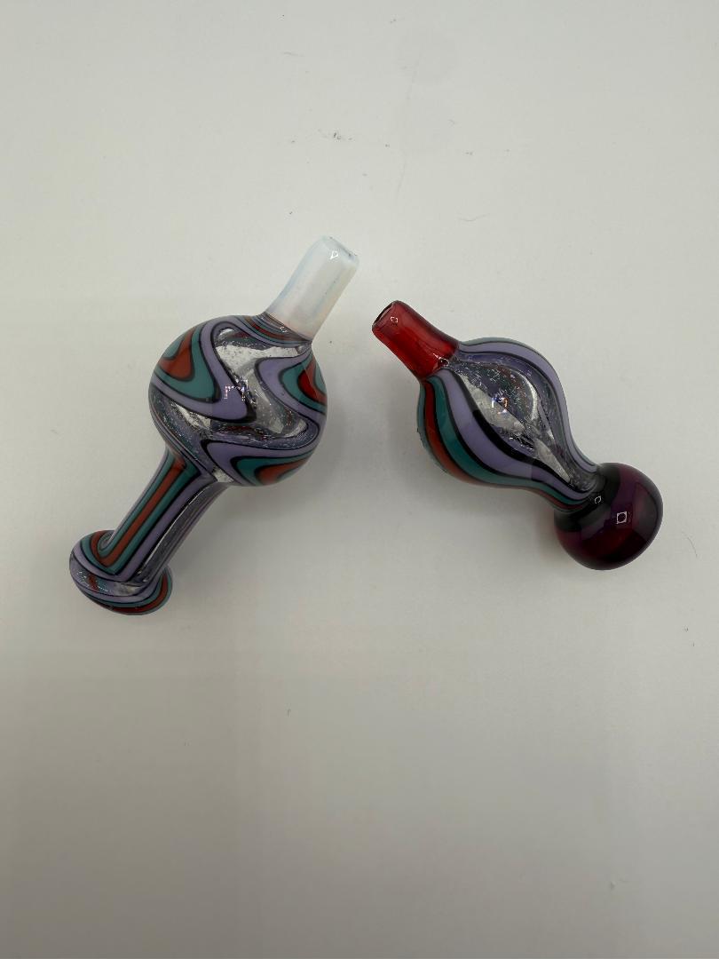 Highgrade Glass Teal Pink Red Bubble Cap