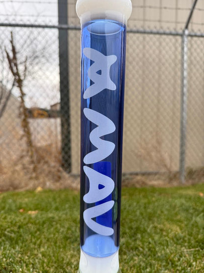 MAV Glass18" Beaker 14mm 45°- Hermosa Blue & White