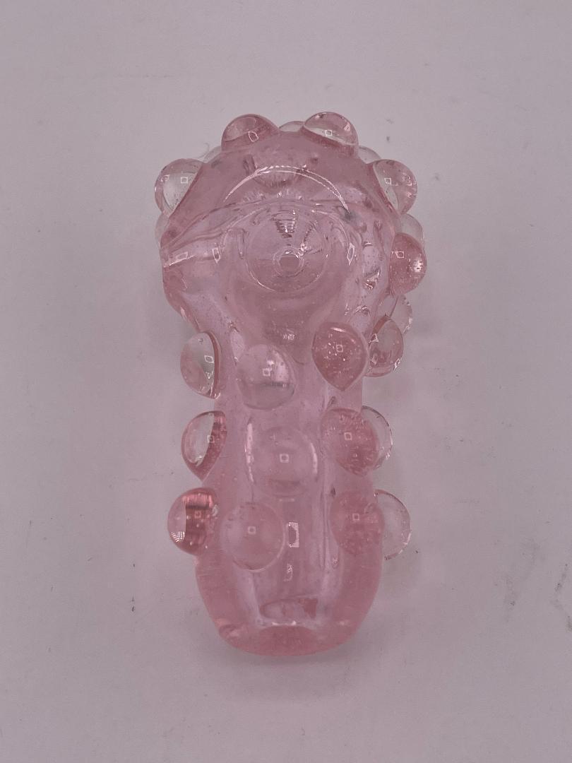 Danny W Glass Hand Pipe - Pink Knobby Tactile