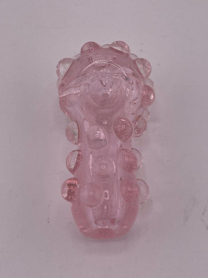 Danny W Glass Hand Pipe - Pink Knobby Tactile