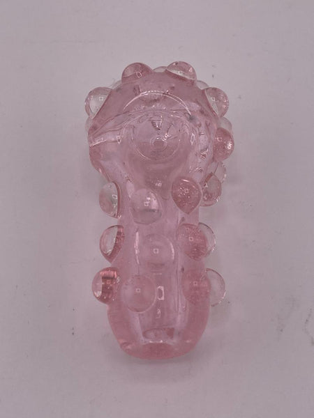 Danny W Glass Hand Pipe - Pink Knobby Tactile