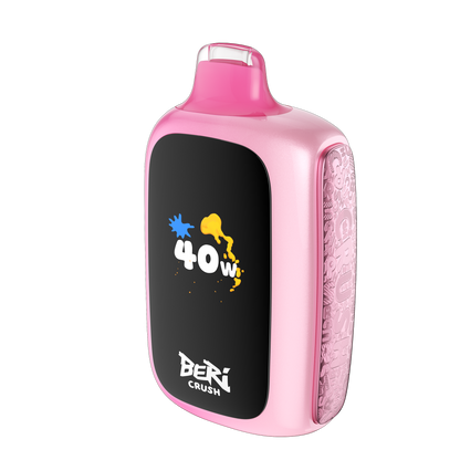 BERI CRUSH disposable vape in pink, featuring 40W power and vibrant design for long-lasting flavor.