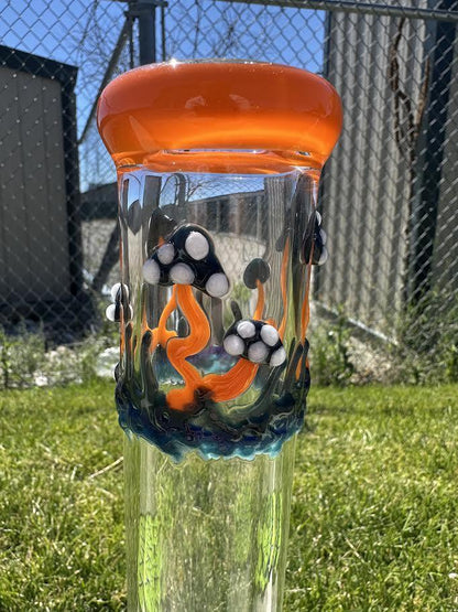 MJHoG 15" Flower Beaker - Orange Mushroom