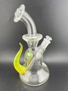 Pugsley Glass Bent Neck Clear Rig w/ Colored Horn and Opal Attachment 10mm 45°