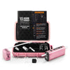 Huni Badger Pro portable device with instruction manual and accessories in pink case for herbal extracts.