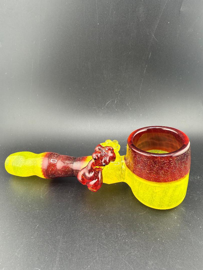 Paulson Pieces x Lisa Melts Puffco Proxy Glass Replacement Crushed Opal Dual Lady Torso Yellow & Red