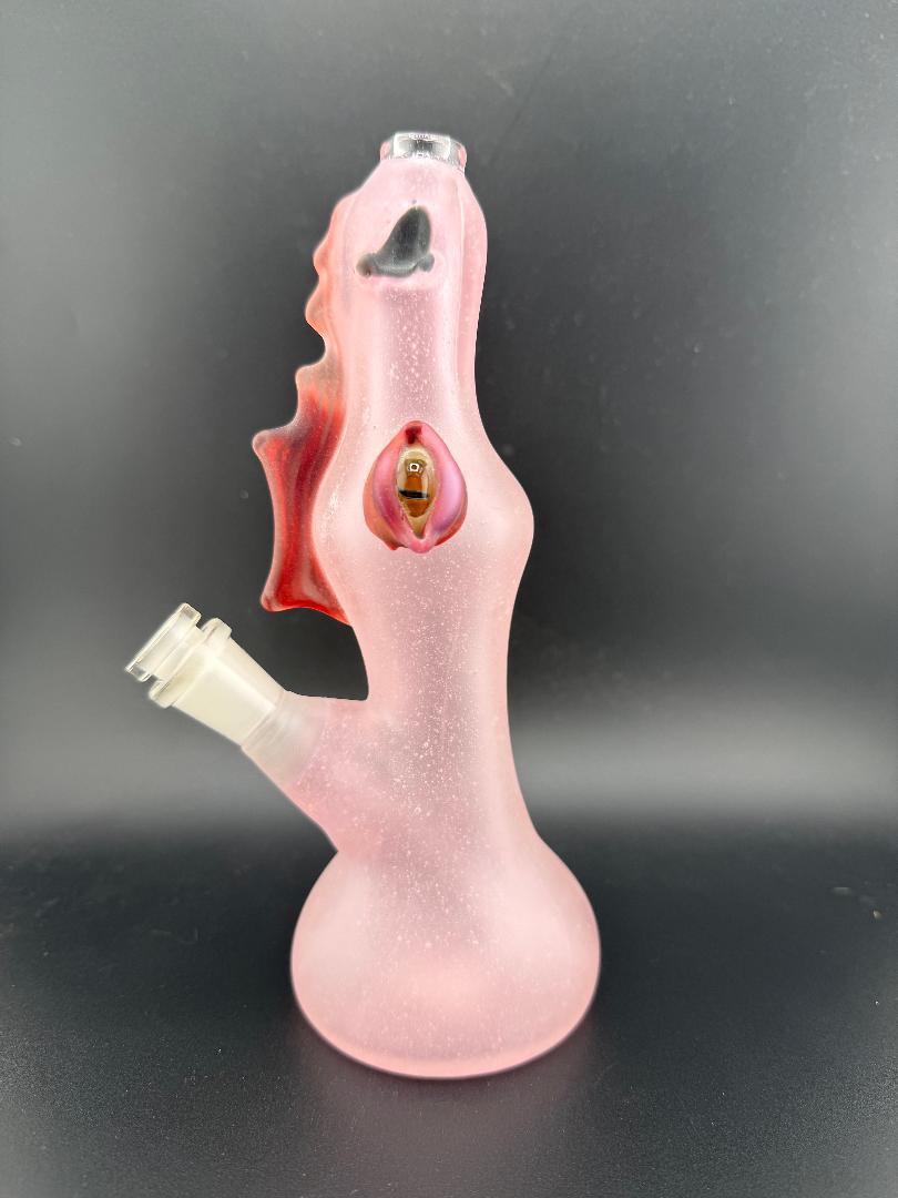 Phranq Glass Pink Sand Blasted Dragon Rig 10mm 45°