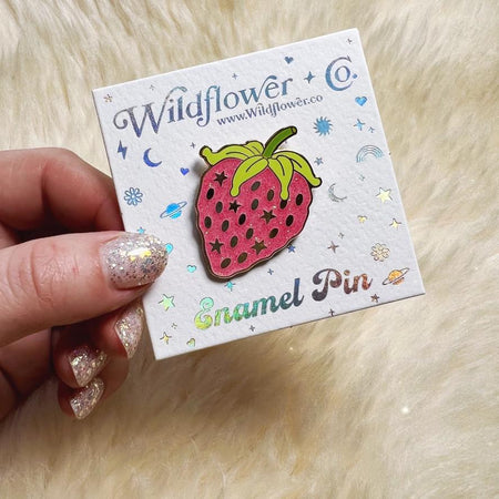 Wildflower Co. Strawberry Enamel Pin