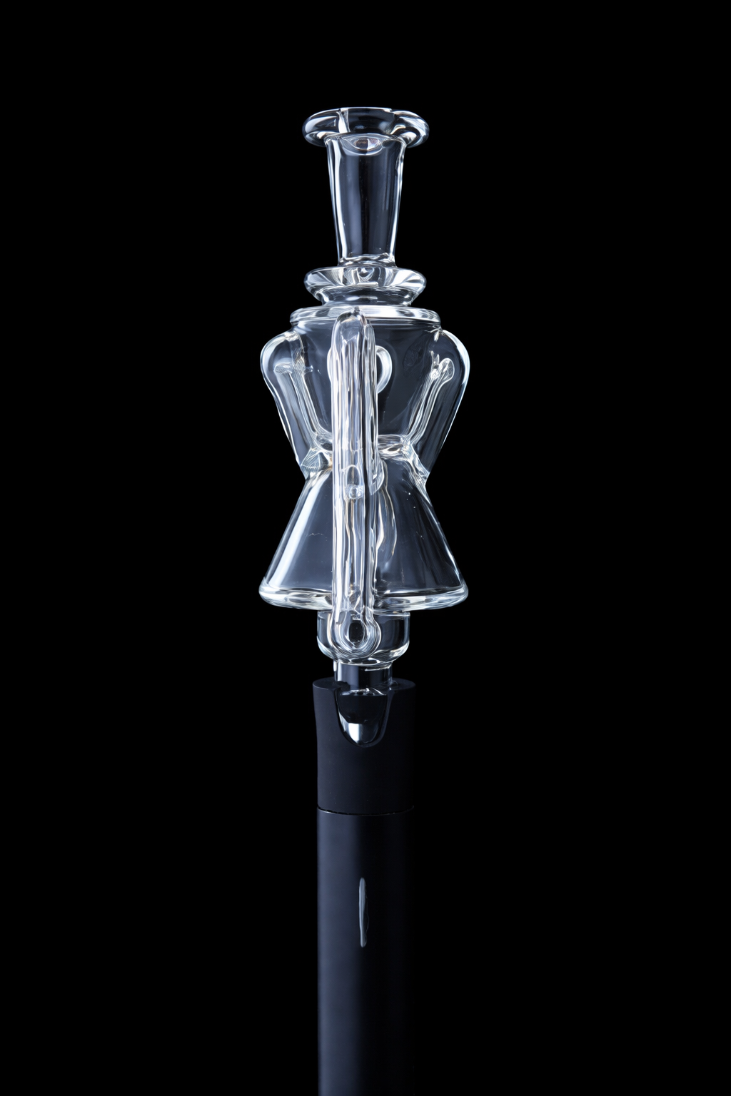 Iridescent Glass Puffco Pivot Mouthpiece - Pivgilly Recycler Water Top for Puffco Pivot, spins pearls.