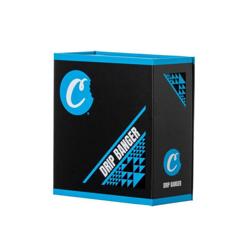 Cookies Drip Banger packaging showcasing premium quartz banger for flavorful dabs with drip cap and terp spinner cone.