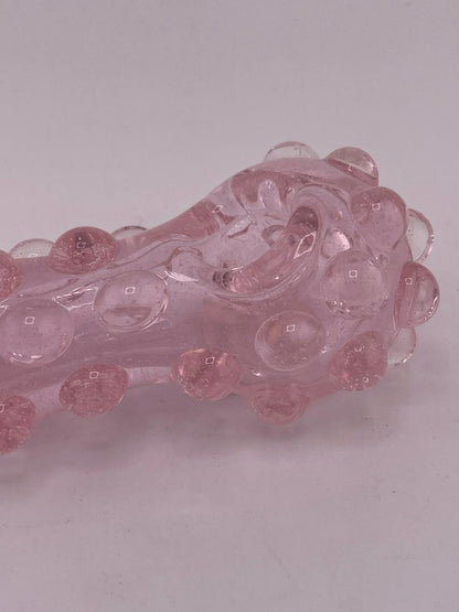 Danny W Glass Hand Pipe - Pink Knobby Tactile