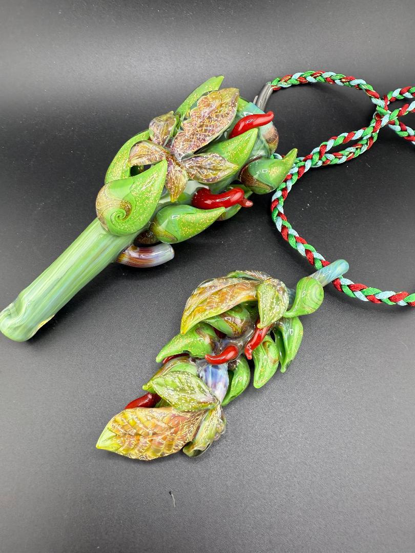 Mr. Gray Glass Nug Study Chillum & Pendant Set