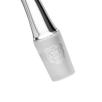 Bear Quartz Quartz Banger - Auto Spinner Pro 14mm Male 90° (Coming Soon) close-up featuring signature bear logo.
