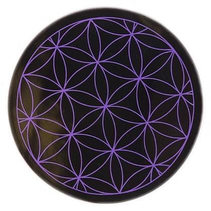 Bear Quartz Grip Mats - Small 4.5 inch design featuring a black background with purple geometric patterns.