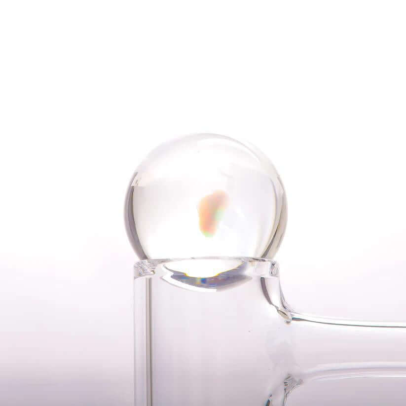 Bear Quartz Slurper Marble / Cap 22mm with a transparent design and iridescent features, perfect for enhancing your setup.