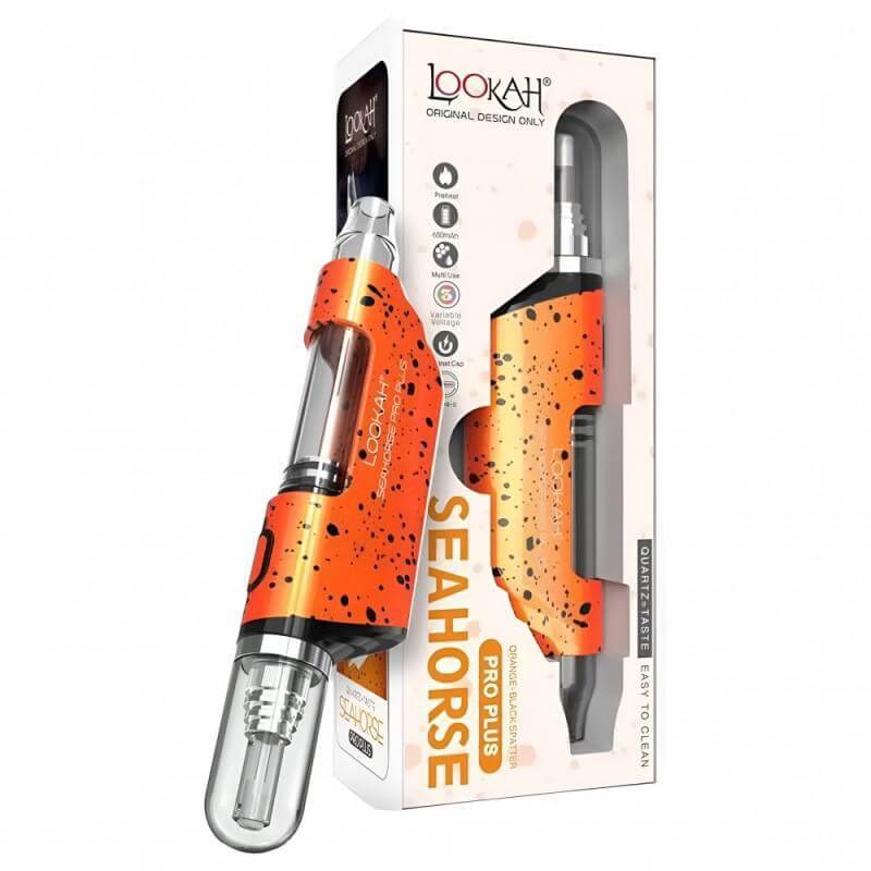 LOOKAH Seahorse Pro Plus dab pen in orange packaging, featuring an electric nectar collector design for easy use.