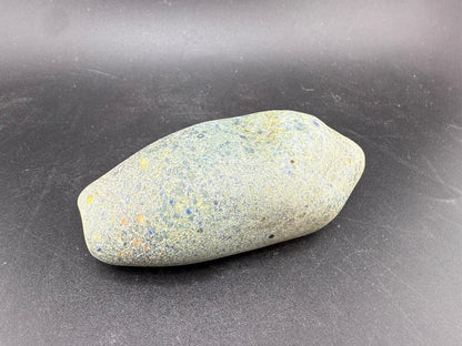 Berning Glass Novelty Pipe - Speckled Rock Pipe shown from a side angle with a textured stone appearance.