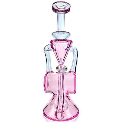 AFM Glass 10" Barrel Blaster Colored Glass Recycler Dab Rig TX108 14mm 90°