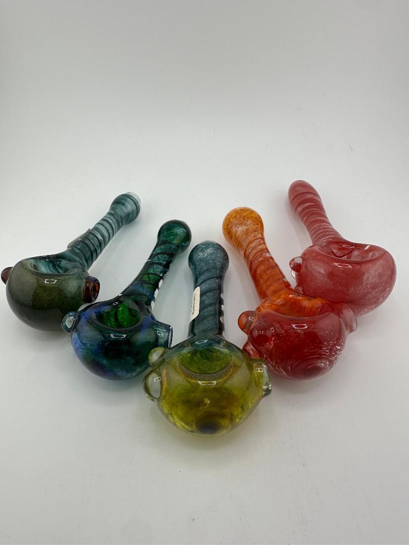 Crondo Glass Dry Pipe - Colored Frit Spiral