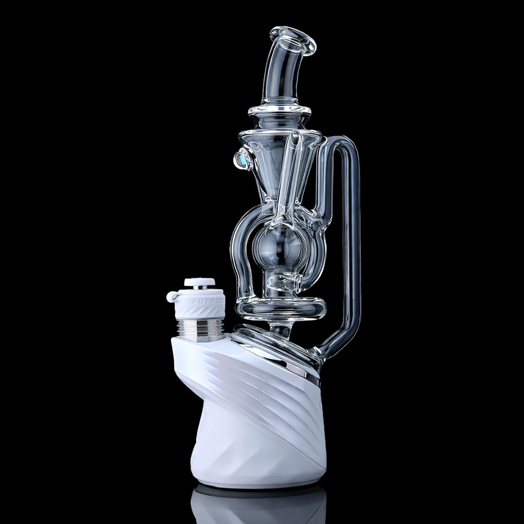 Iridescent Glass Puffco Peak Glass Attachment -Superior Ballcycler with an elegant design.