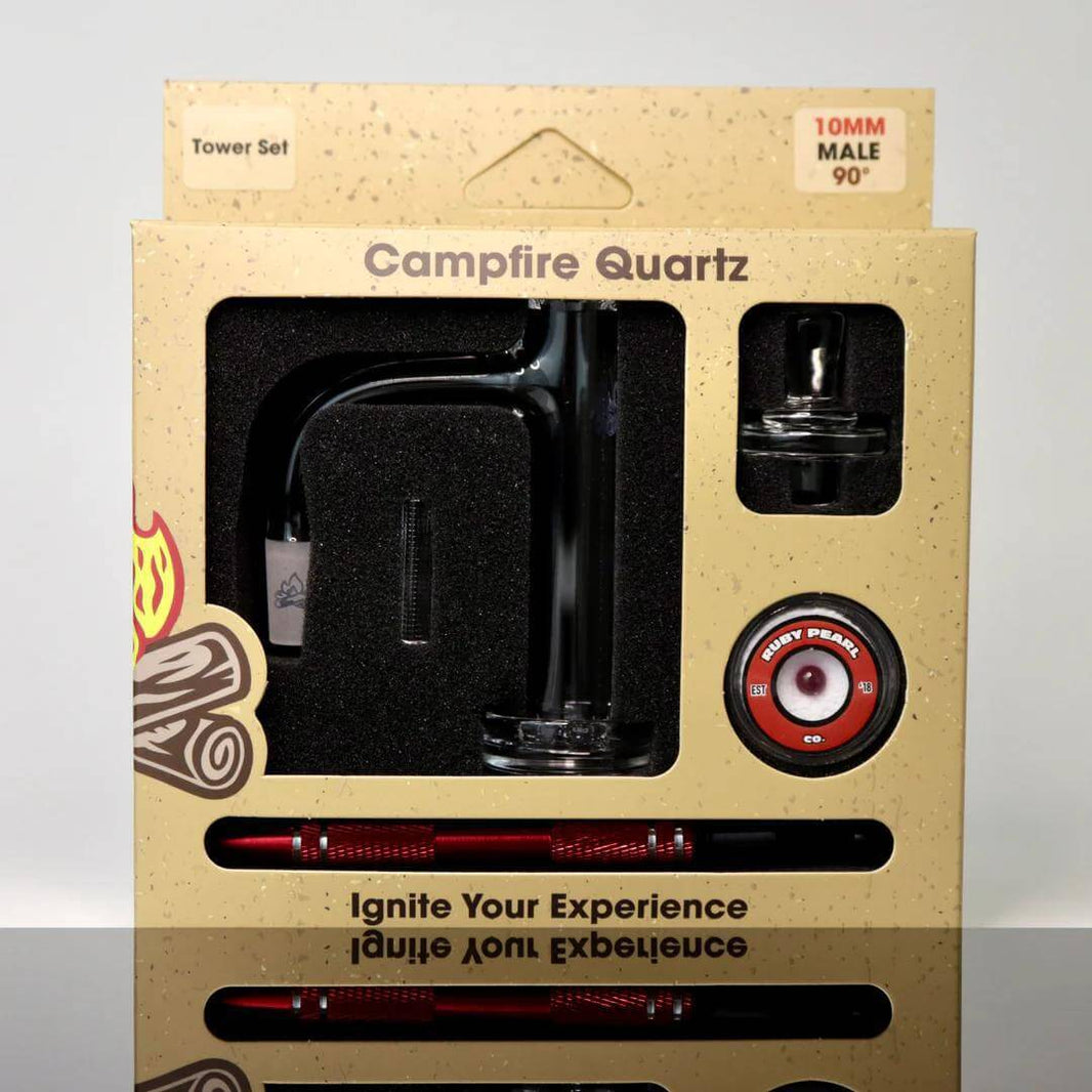 Campfire Quartz Tower Set with durable quartz components for the ultimate dabbing experience.