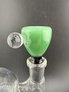 14mm green opal bowl attachment with glass knob for a smoking pipe, ideal for enhanced usability and style.