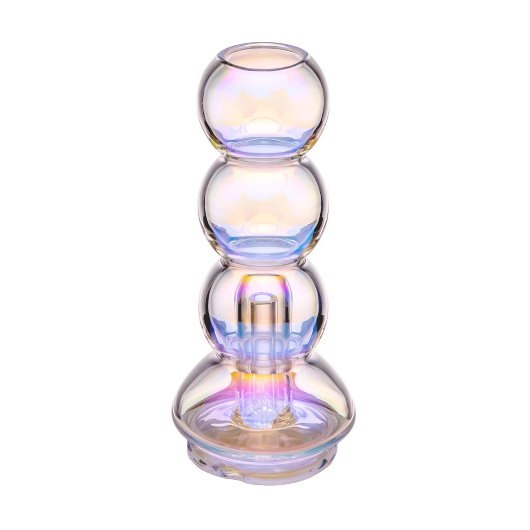 Big Fun! Puffco Peak Glass - Bubble Peak Top in shimmering iridescent design with bubble stack.