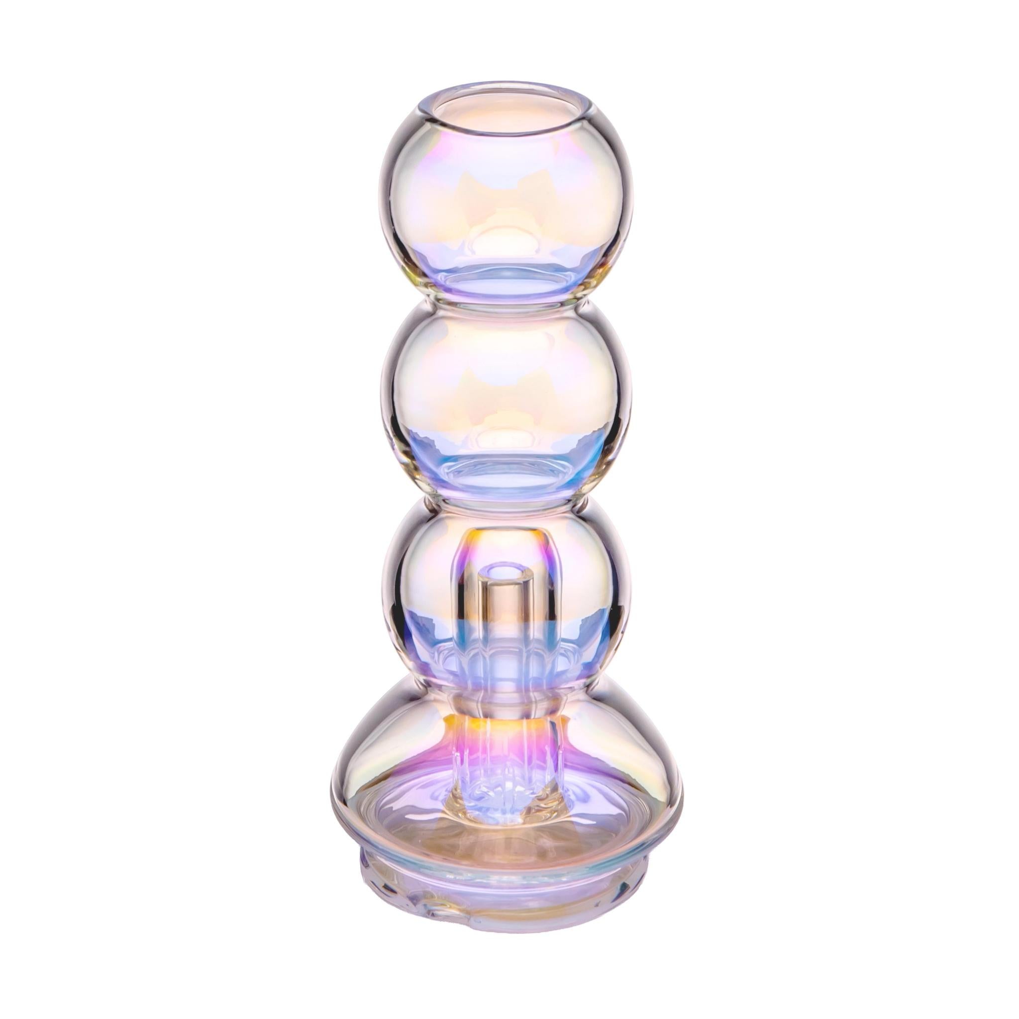 Big Fun! Puffco Peak Glass - Bubble Peak Top in shimmering iridescent design with bubble stack.