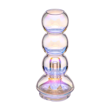 Big Fun! Puffco Peak Glass - Bubble Peak Top in shimmering iridescent design with bubble stack.