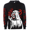 BlackCraft Cult Sweatshirt featuring a gothic design with hood and graphic print in black and red.