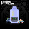 Boring Tiger 25000 Disposable Vape in Blueberry Cotton Candy flavor with berries and cotton candy background.