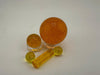 Bowman Glass Oversized Terp Slurper Marble Set - 4pc in amber color, crafted from American borosilicate glass.