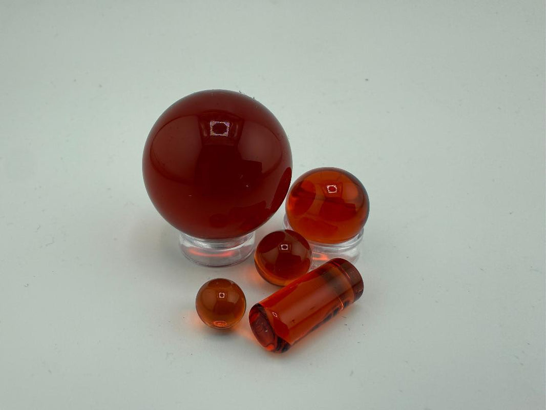Bowman Glass 4pc Oversized Slurper Set, handcrafted red borosilicate glass marbles for dabbing