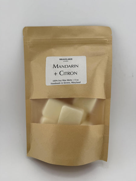 Braelake Soy Wax Melts - Mandarin & Citron package featuring natural soy wax melts.