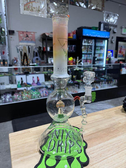 Brando Glass Blooper - Pacific North West Theme Lrg Heavy Fumed 14mm 90° on display at a smoke shop.